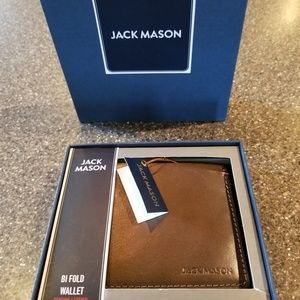 Jack Mason brown leather bifold wallet